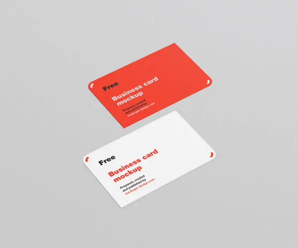 Rounded Corner Business Card Mockup (PSD) Free