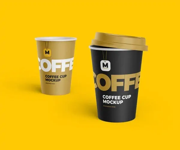 Free Tea and Coffee Paper Cup Mockup (PSD)