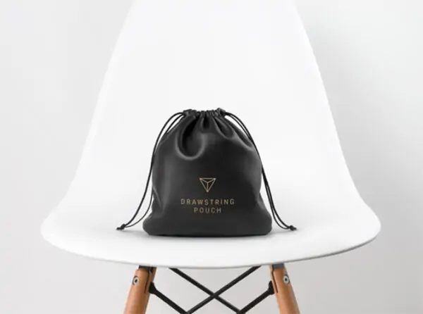 Free Leather Drawstring Pouch / Bag MockUp (PSD)