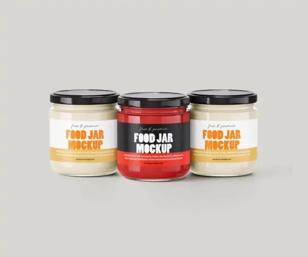 Free Food Glass Jar Mockup (PSD)