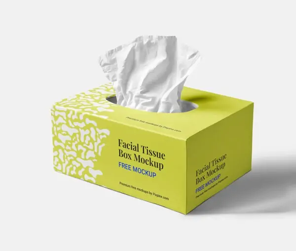 Free Facial Tissue Box Mockup - PSD