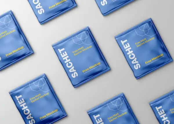 Free Sachet Packaging Mockup (PSD)