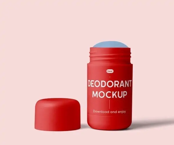 Free Matte Roll-On Deodorant Front View Mockup (PSD)