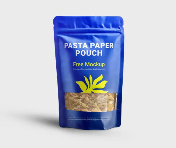 Pasta Paper Pouch Mockup Free (PSD)