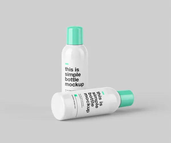 Free Plastic Bottle with Round Screwcap Mockup (PSD)