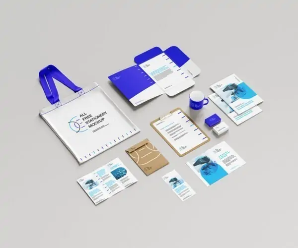 Free Stationery Branding Materials Mockup (PSD)