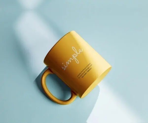 Free Lying Coffee Mug Mockup (PSD)