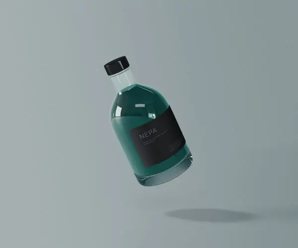 Free Magic Glass Bottle Mockup (PSD)