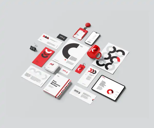 Free Rich Branding Stationery Mockup (PSD)