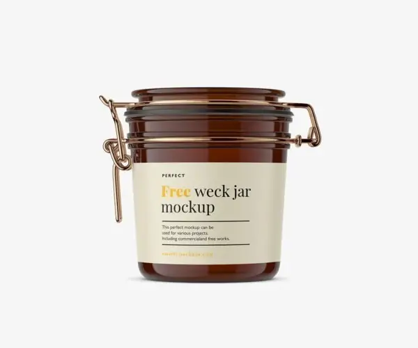 Free Weck Jar Mockup (PSD)