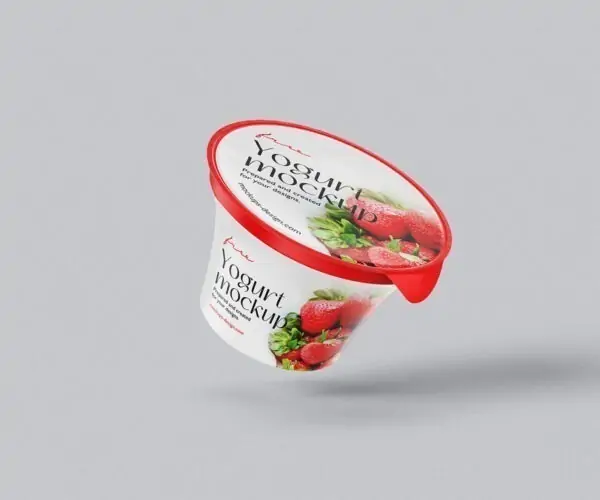 Free Yogurt Plastic Jar Mockup (PSD)