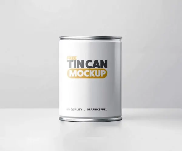 Free Tin Can Packaging Mockup (PSD)