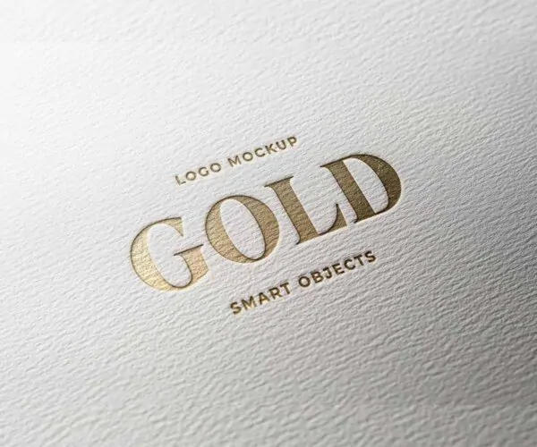 Free Gold Foil Embossed Logo Mockup (PSD)