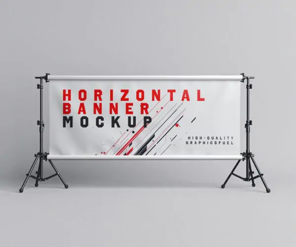 Free Horizontal Advertisement Banner Mockup (PSD)