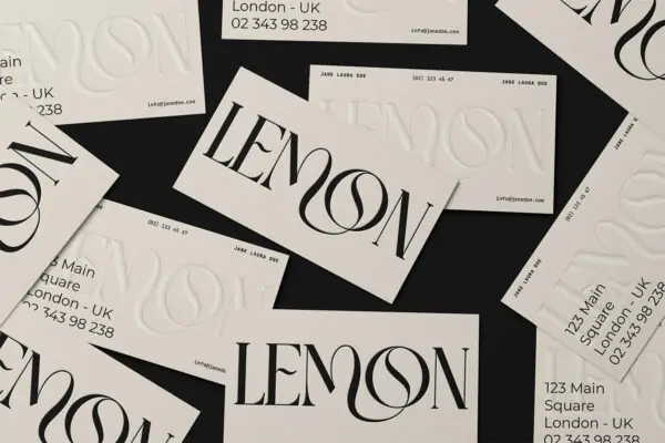 Free LEMON Embossed Business Card Mockup (PSD)