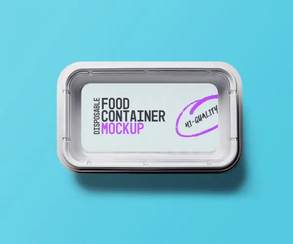 Free Disposable Food Container Mockup (PSD)