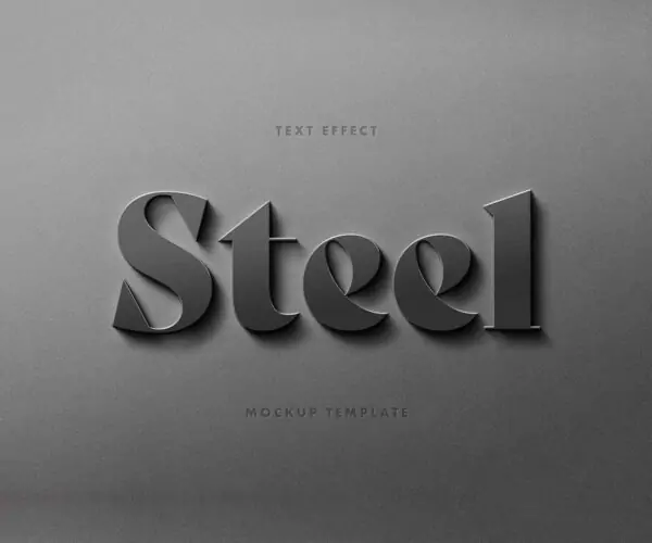 Free Sharp Steel 3D Logo Mockup (PSD)