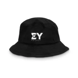 Black Bucket Cap Mockup