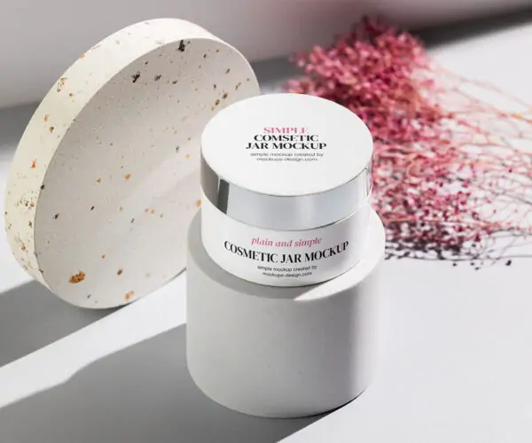 Free Cosmetic Jar Mockup (PSD)