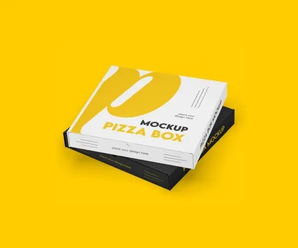 Free Double Pizza Box Mockup (PSD)