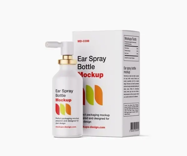 Free Ear Spray Bottle Mockup (PSD)