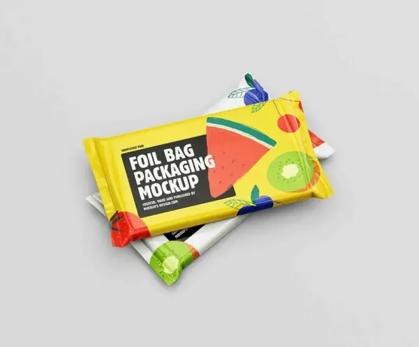 Free Foil Food Pouch Mockup (PSD)