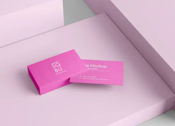 Free Stacked Business Card Mockup (PSD)