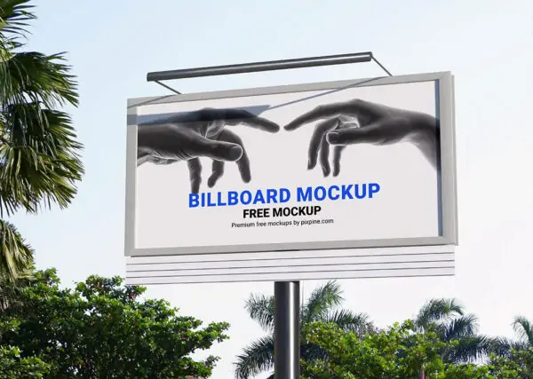 Free Outdoor Advertising Billboard Mockup (PSD)