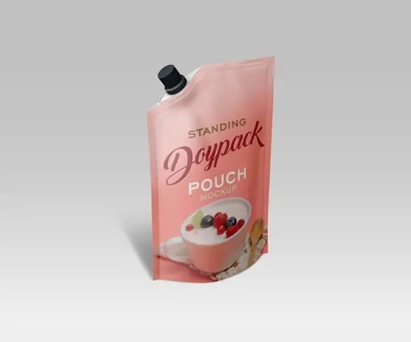 Free Standing Doypack Food Pouch Mockup (PSD)