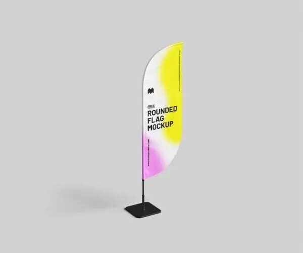 Free Feather Flag with Stand Mockup (PSD)