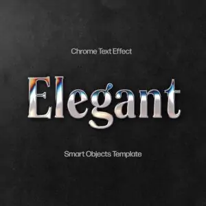 free elegant metal chrome text effect