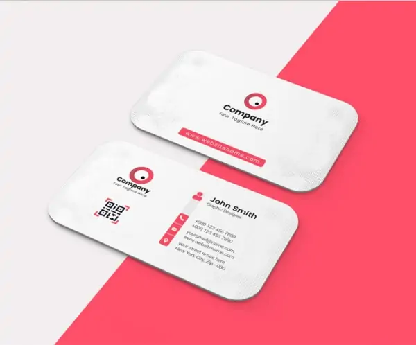 Free White Round Corner Business Card Mockup (PSD)