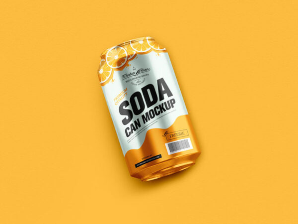 Free Packaging Soda Can Mockup psd