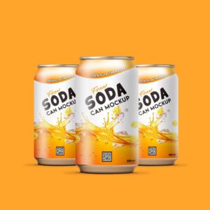 Free Soda Can 330ml Mockup PSD Vectoclub